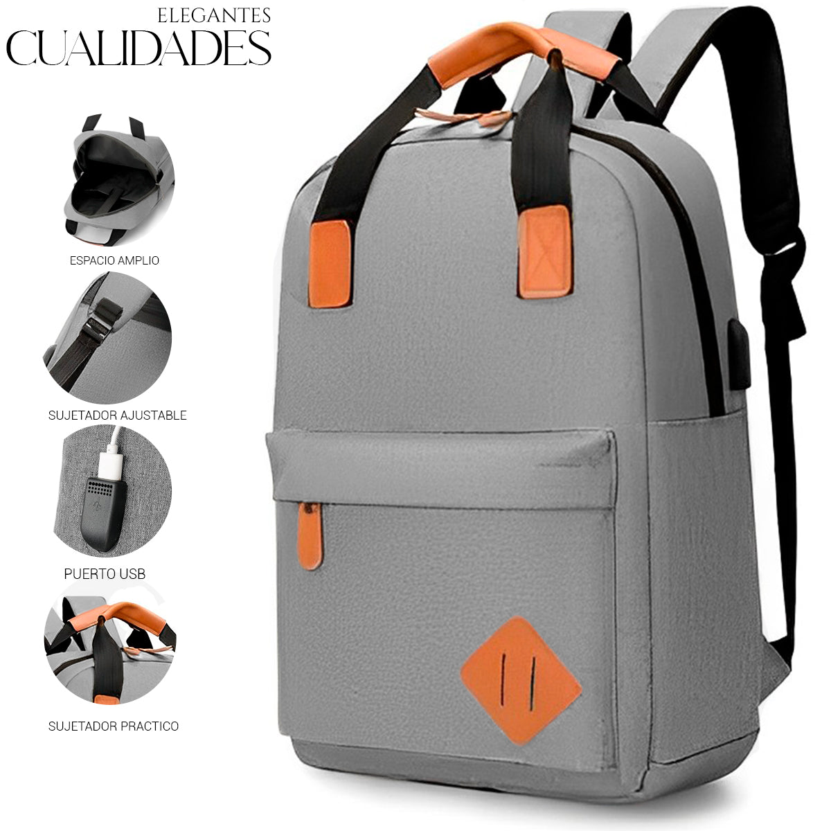 Mochila Backpack Impermeable Set De 3pzs Con Riñonera Y Puerto Usb