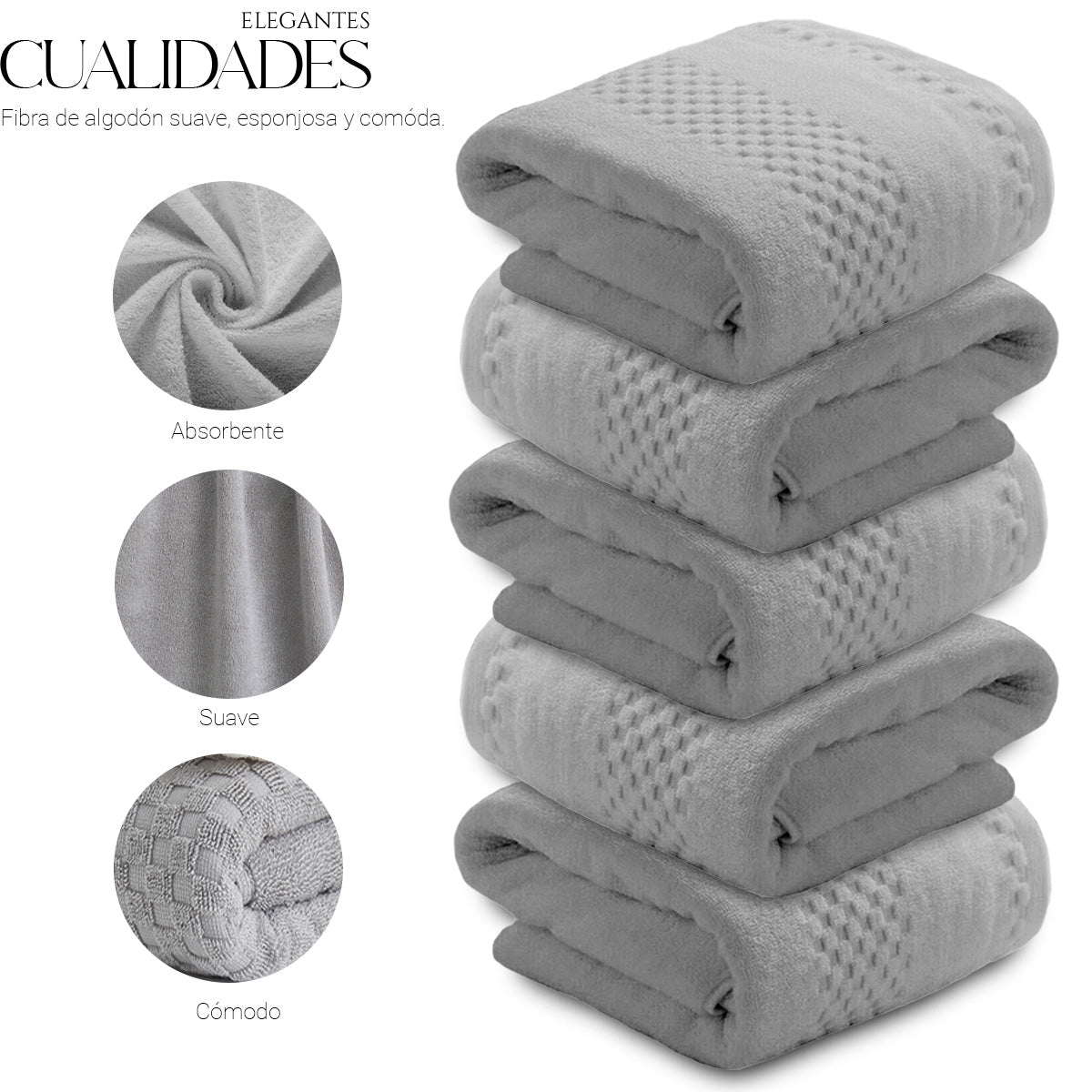 Toalla De Baño Grande Completo 100% Algodón Suave