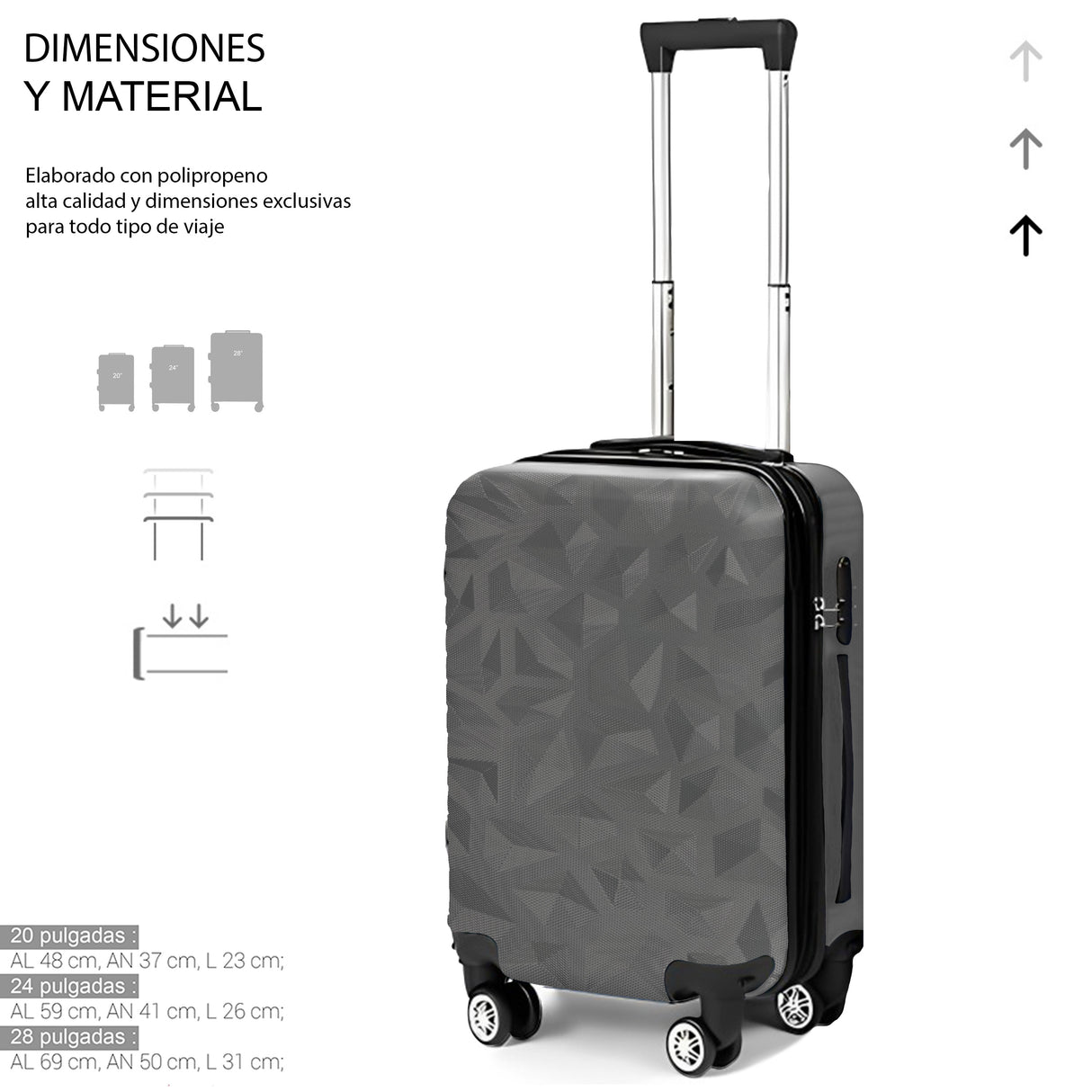 Maleta De Viaje De Mano A Bordo 20 Con Candado De Seguridad