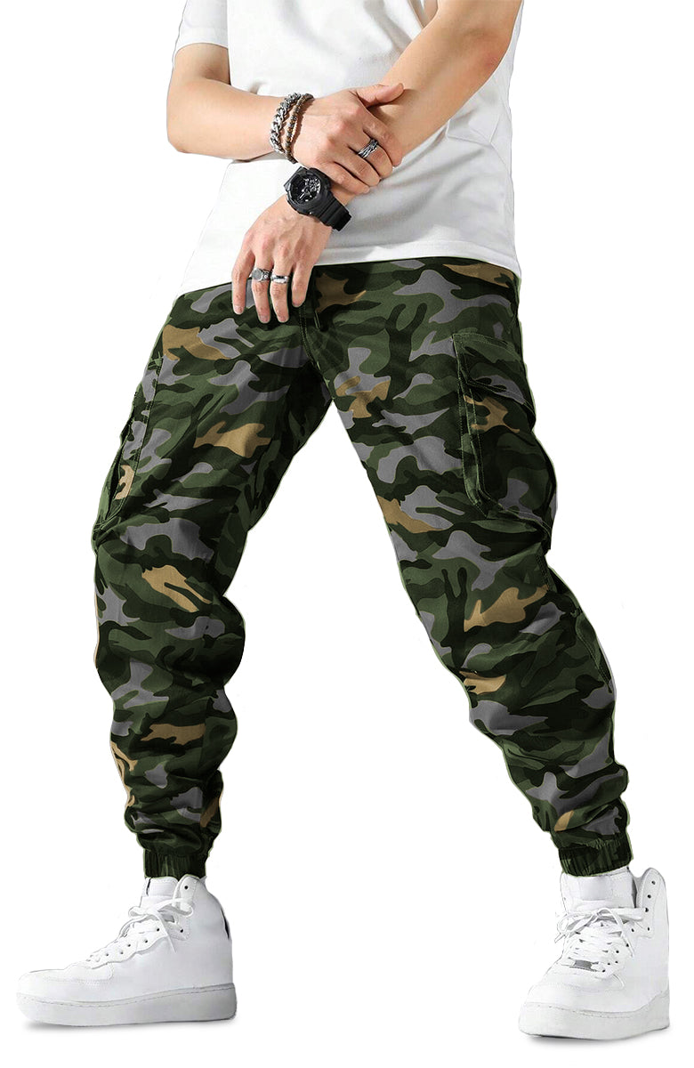 Pantalón Cargo para Hombre Pantalon con Camuflaje Bolsas Laterales Multi-Bolsillos Tacticos