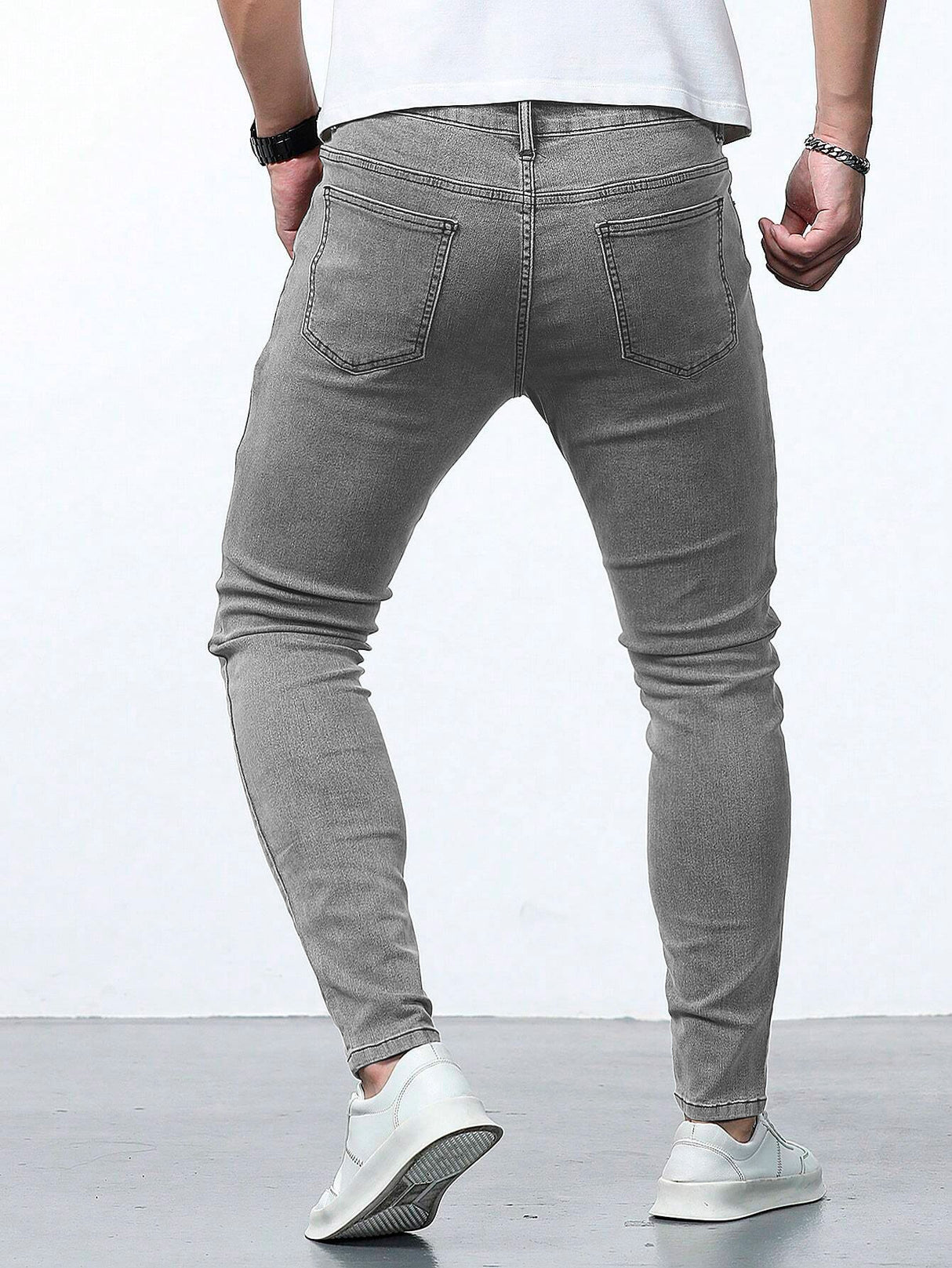 Jeans Ajustados Skinny Fit Pantalón para Hombre de Mezclilla Slim Casual Transpirable