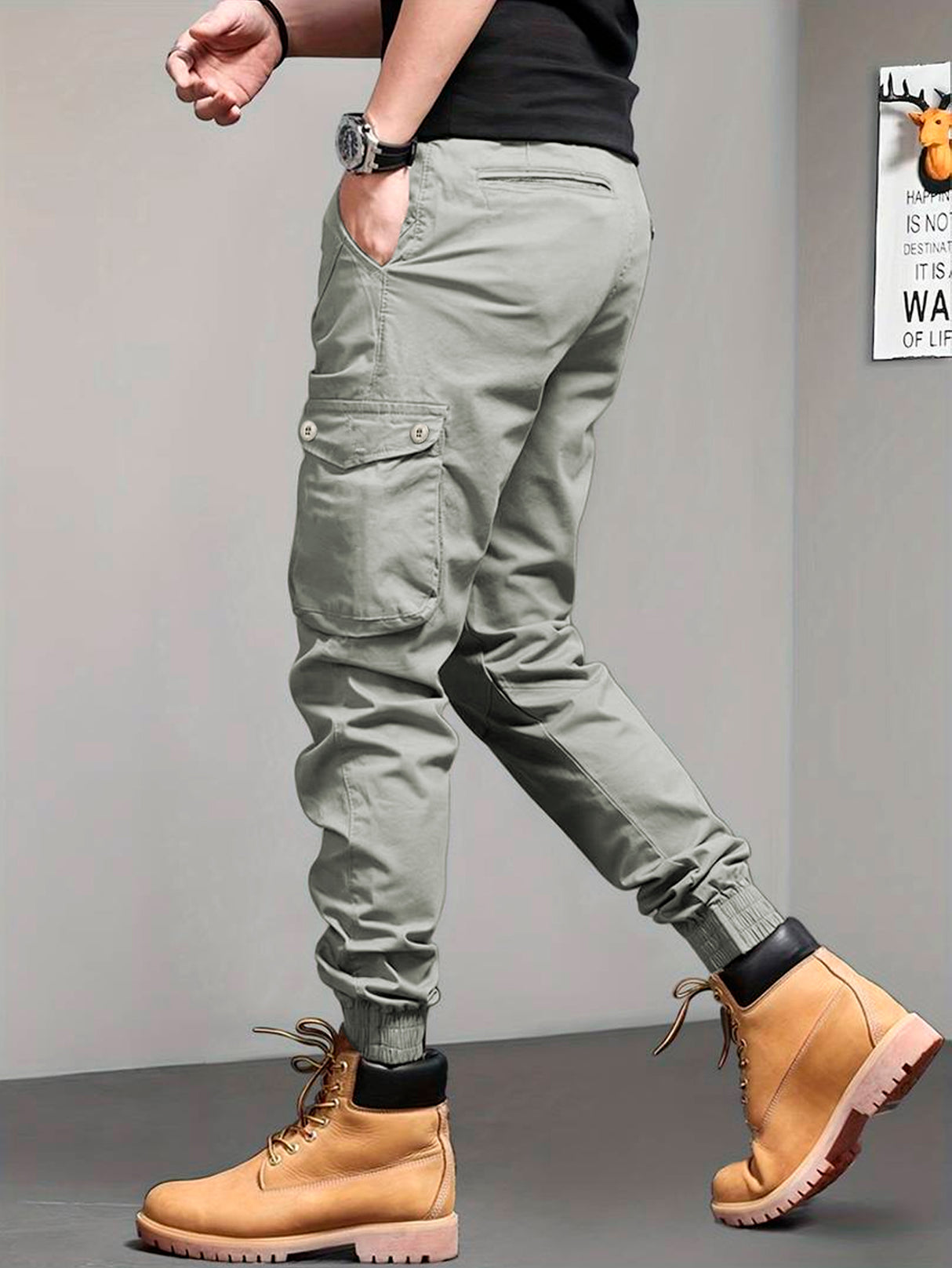 Pantalones Cargo Skinny para Hombre Pantalon tipo Cargo con Bolsas Laterales Mayoreo