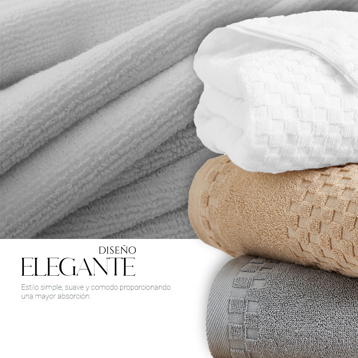 Toalla De Baño Grande Completo 100% Algodón Suave