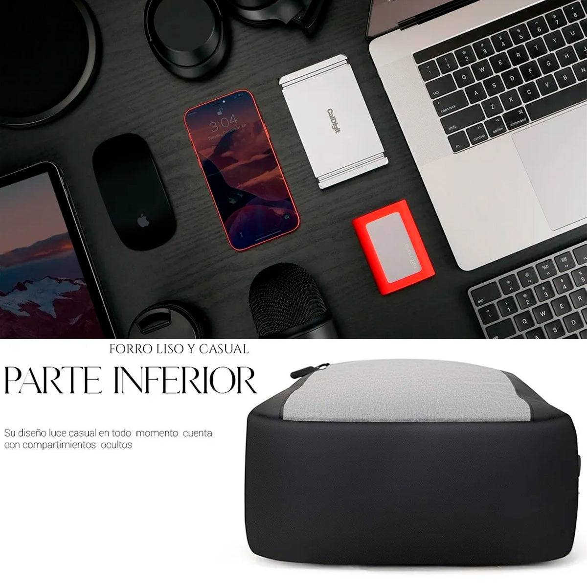 Set Mochila Backpack Con Puerto Usb (3pzas)