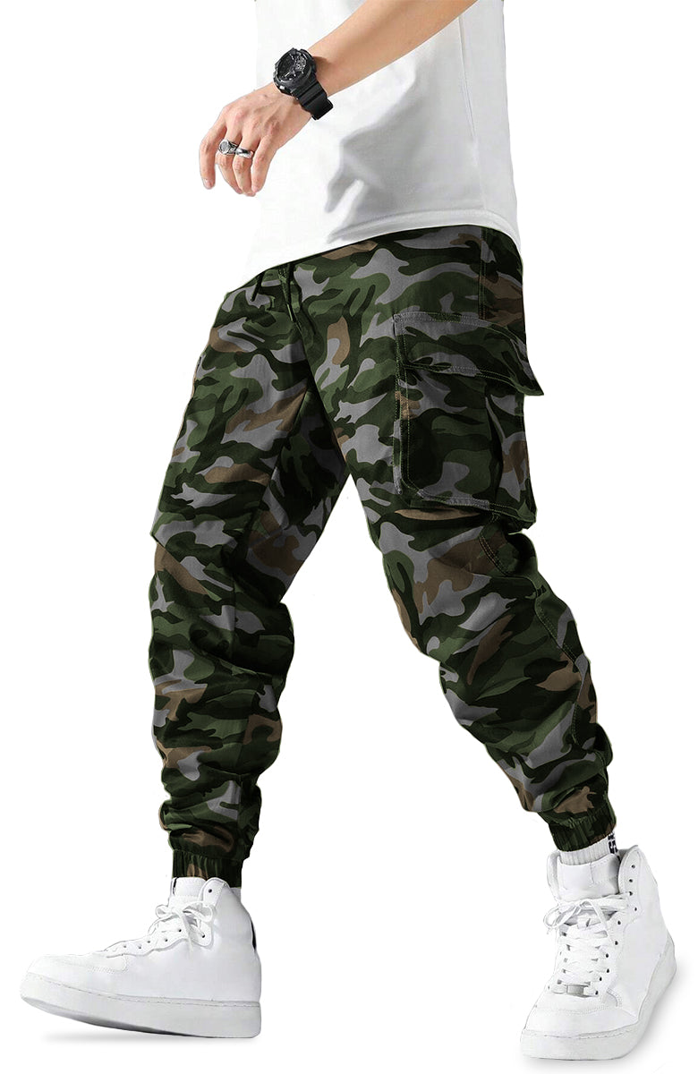 Pantalón Cargo para Hombre Pantalon con Camuflaje Bolsas Laterales Multi-Bolsillos Tacticos