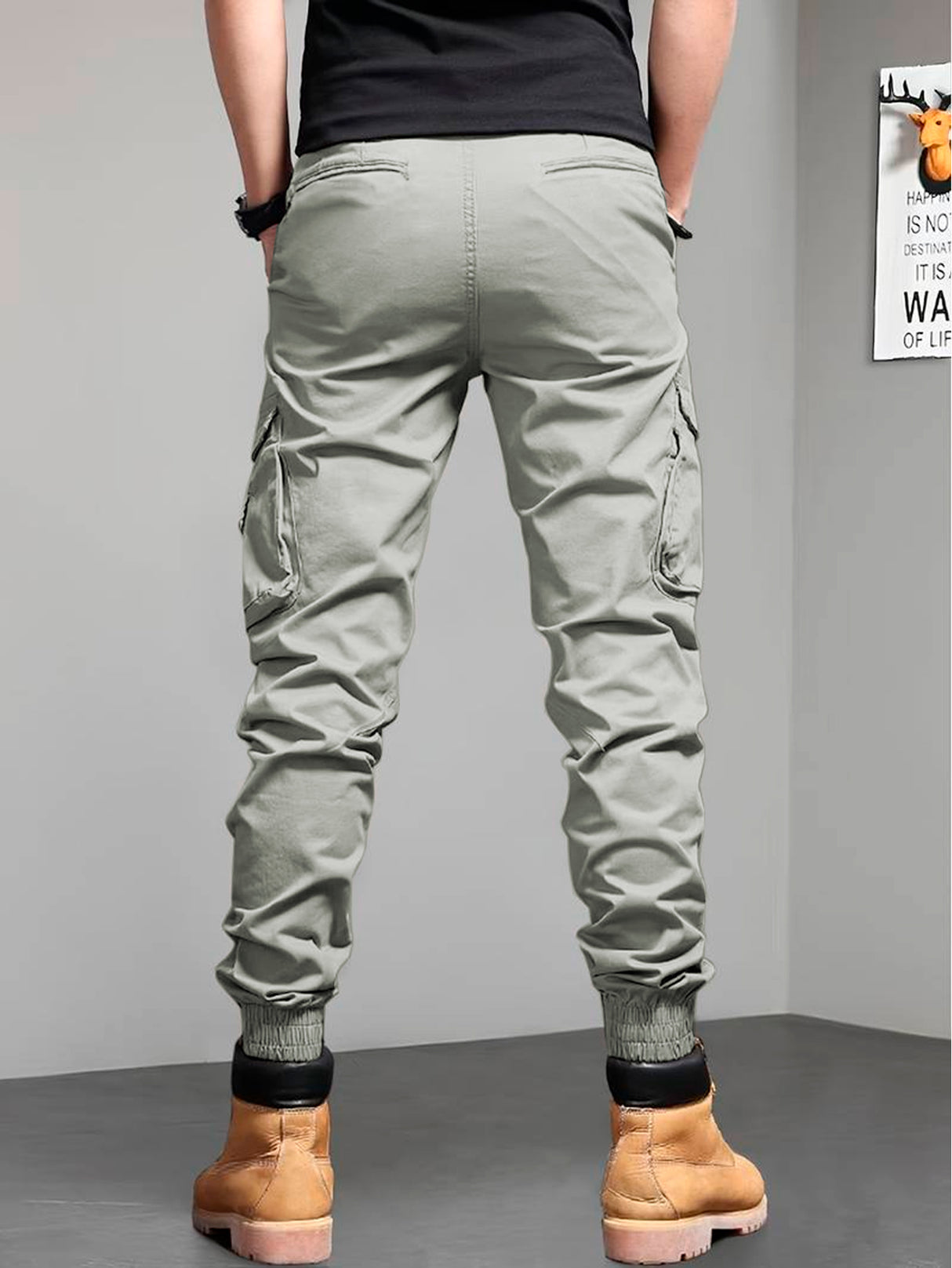 Pantalones Cargo Skinny para Hombre Pantalon tipo Cargo con Bolsas Laterales Mayoreo