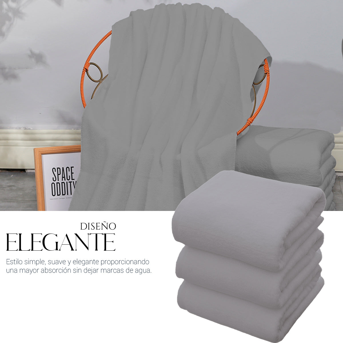 Toalla De Baño Grande Completo 100% Algodón Suave