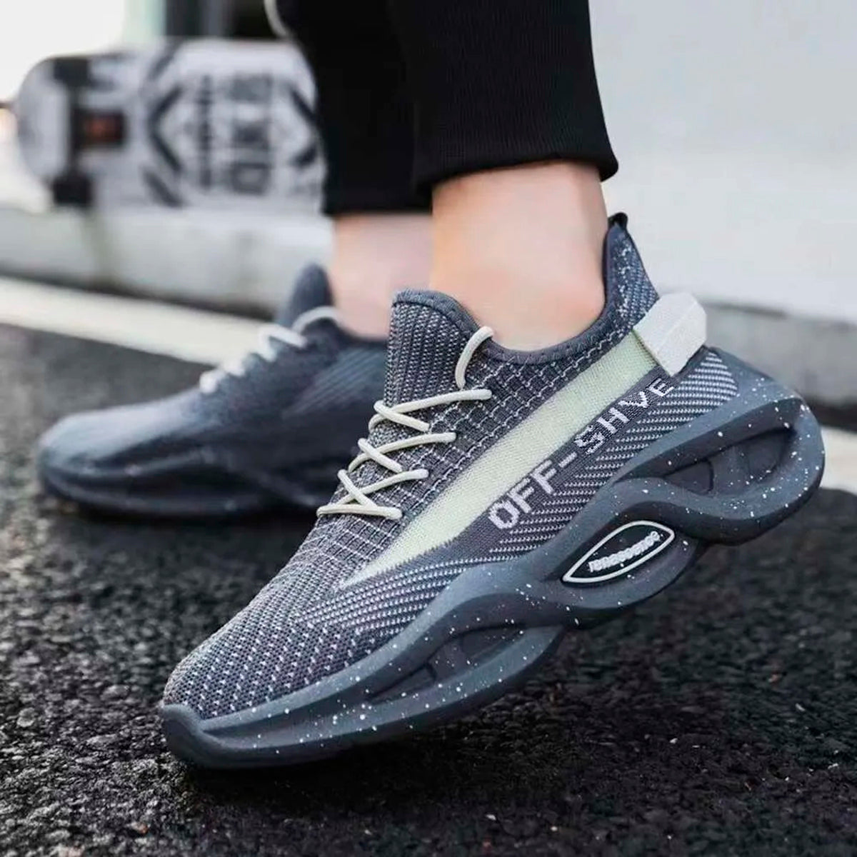 Tenis para hombre casual para el uso diario con punta, cierre clásico con agujetas Zapatilla para hombre casual transpirable con suela antideslizante ideal para el uso diario