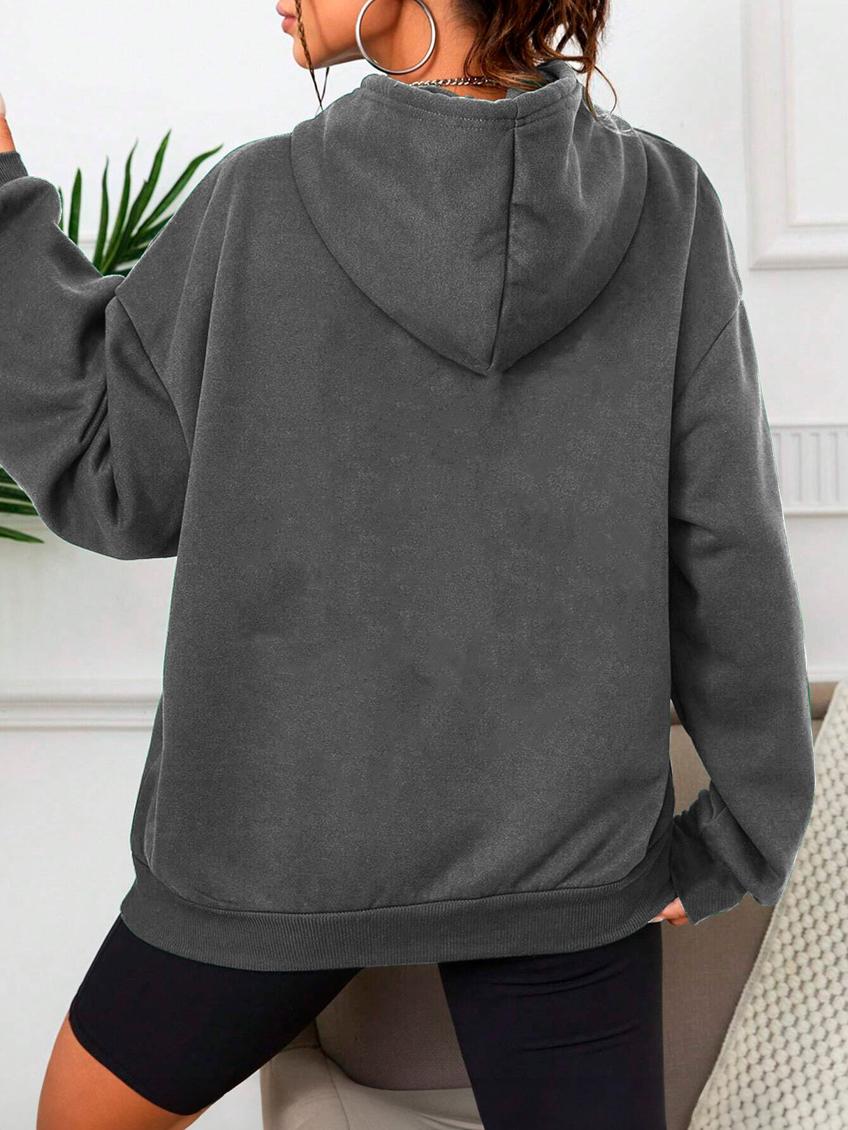 Sudadera con Capucha para Mujer Manga Larga Hoodie sin Cierre