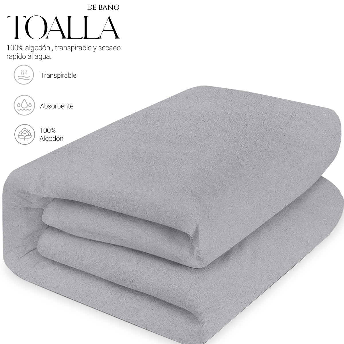 Toalla De Baño Grande Completo 100% Algodón Suave