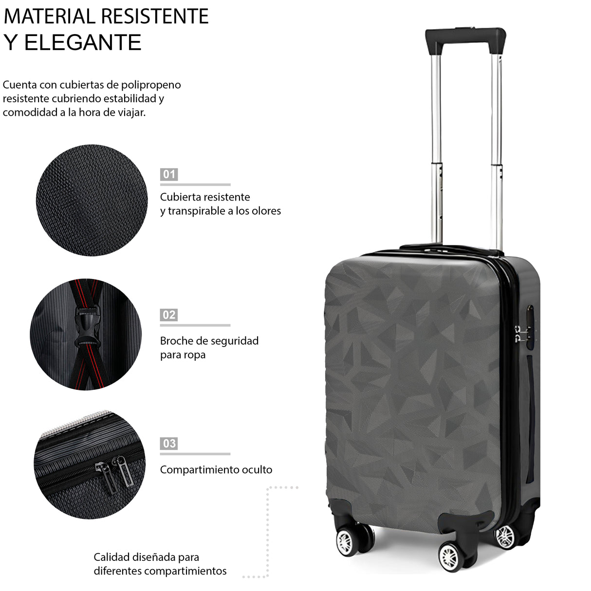 Maleta De Viaje De Mano A Bordo 20 Con Candado De Seguridad