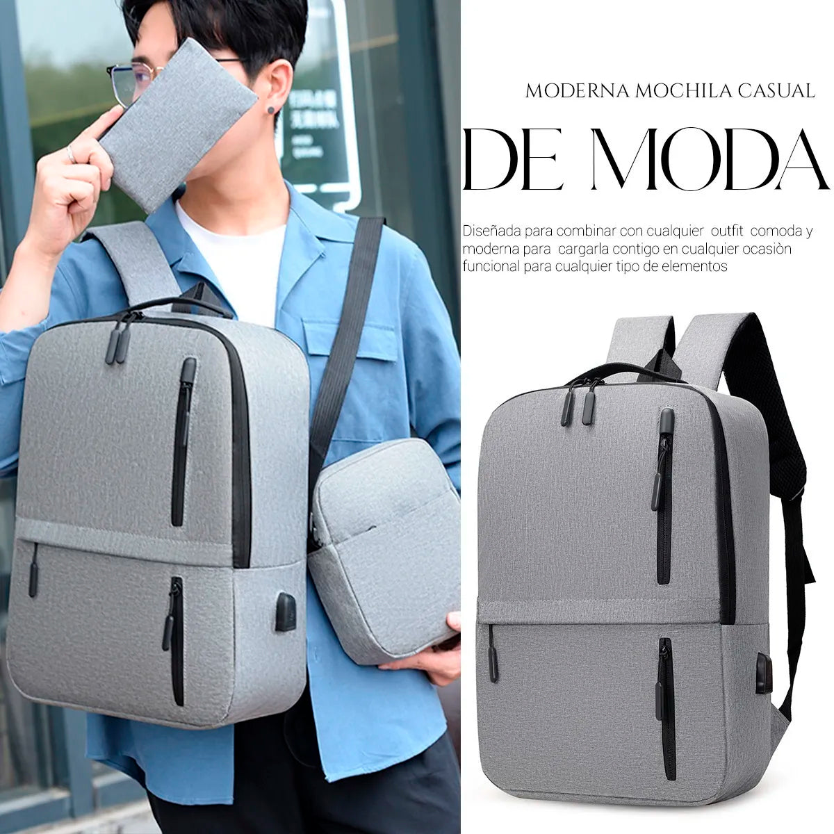 Set Mochila Backpack (3pzas)