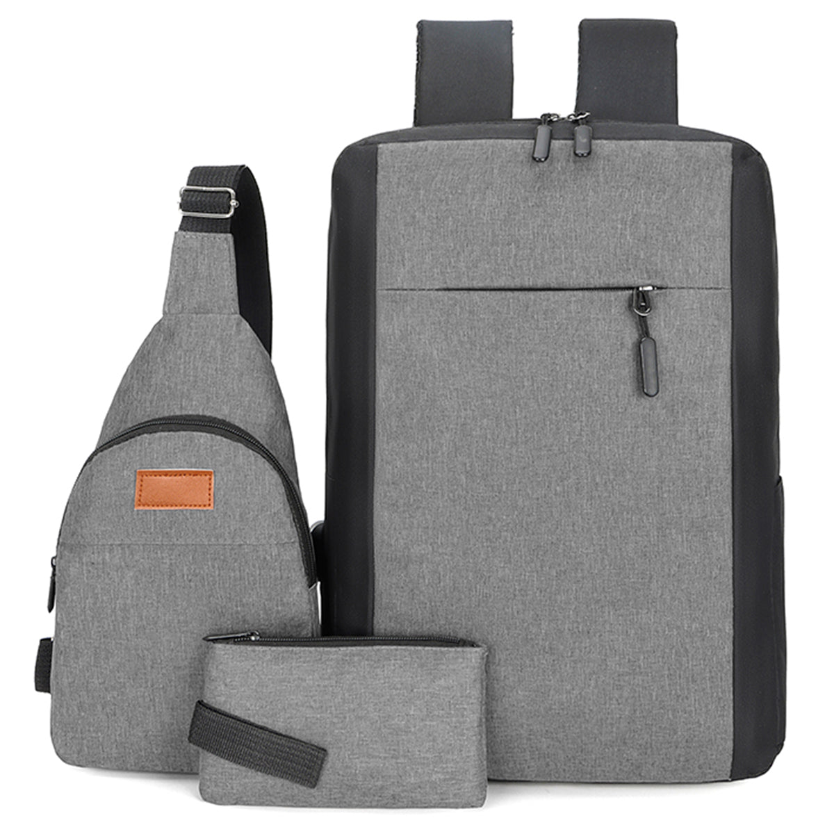 Mochila Backpack Impermeable Set De 3pzs Con Riñonera Y Puerto Usb
