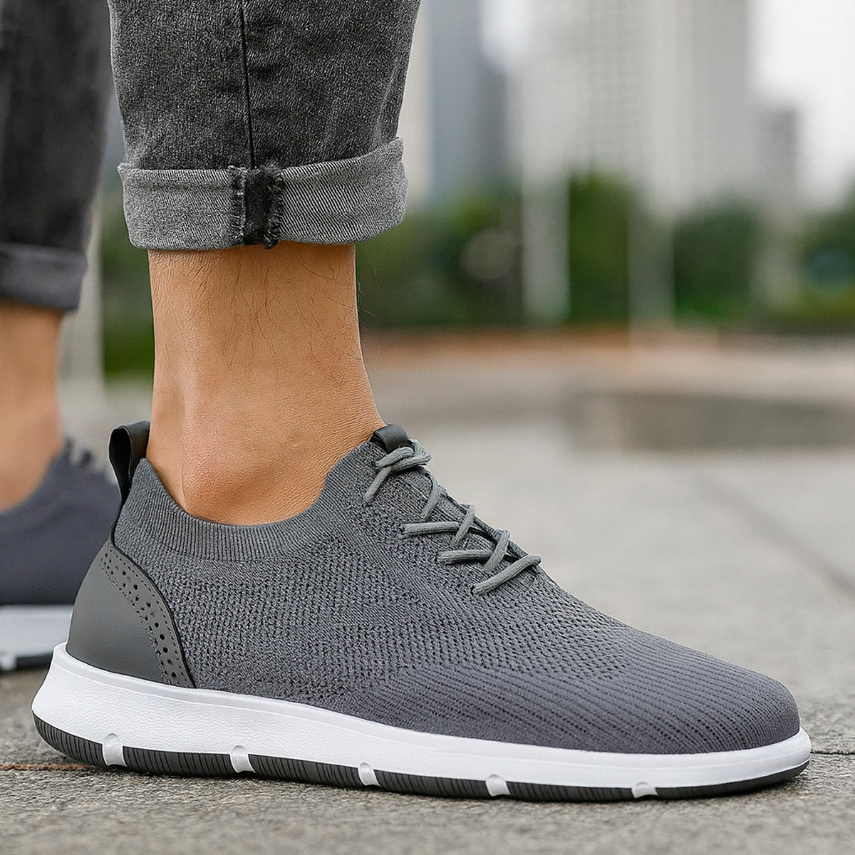 Tenis para hombre casuales con un diseño de tela para correr con punta con agujeta clásica, suela antideslizante Zapatilla para hombre cómodo transpirable ideal para el uso diario