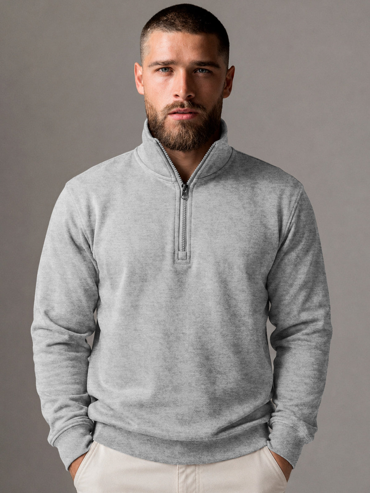 Sudadera Para Hombre Con Media Cierro en Cuello