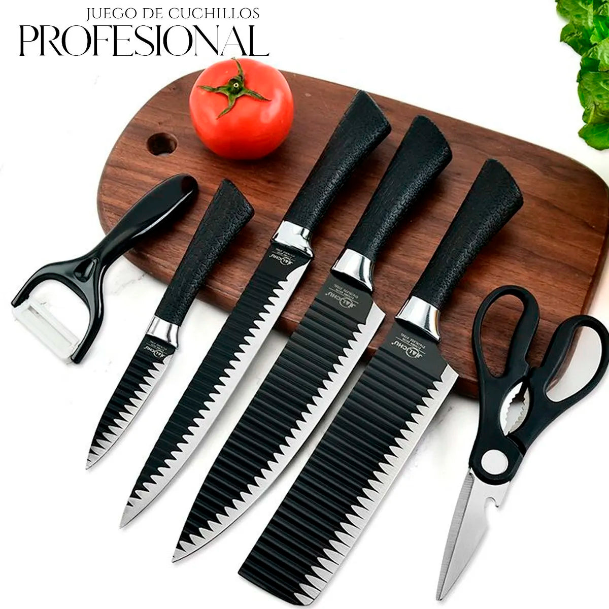 Juego De Cuchillos 6 Pz Cocina Profesional Acero Inoxidable