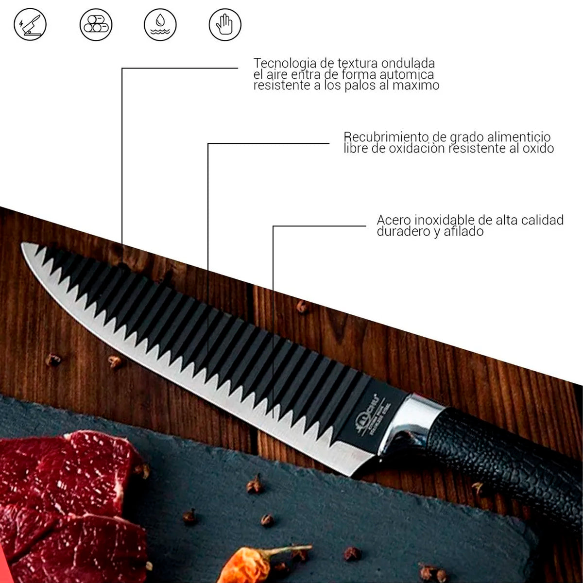 Juego De Cuchillos 6 Pz Cocina Profesional Acero Inoxidable