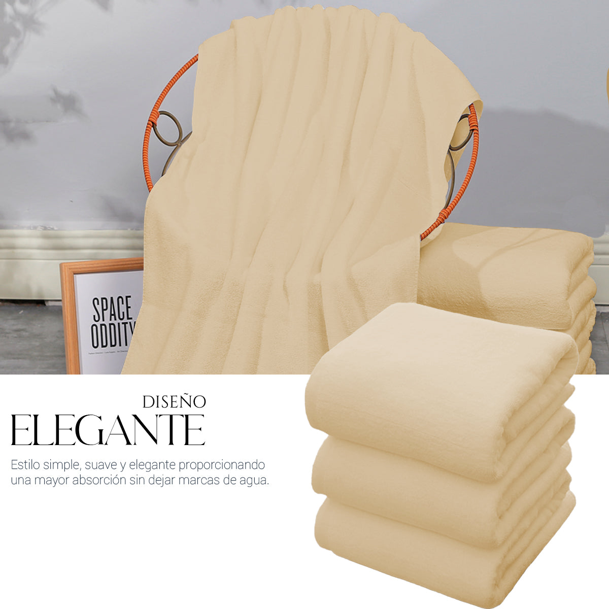 Toalla De Baño Grande Completo 100% Algodón Suave