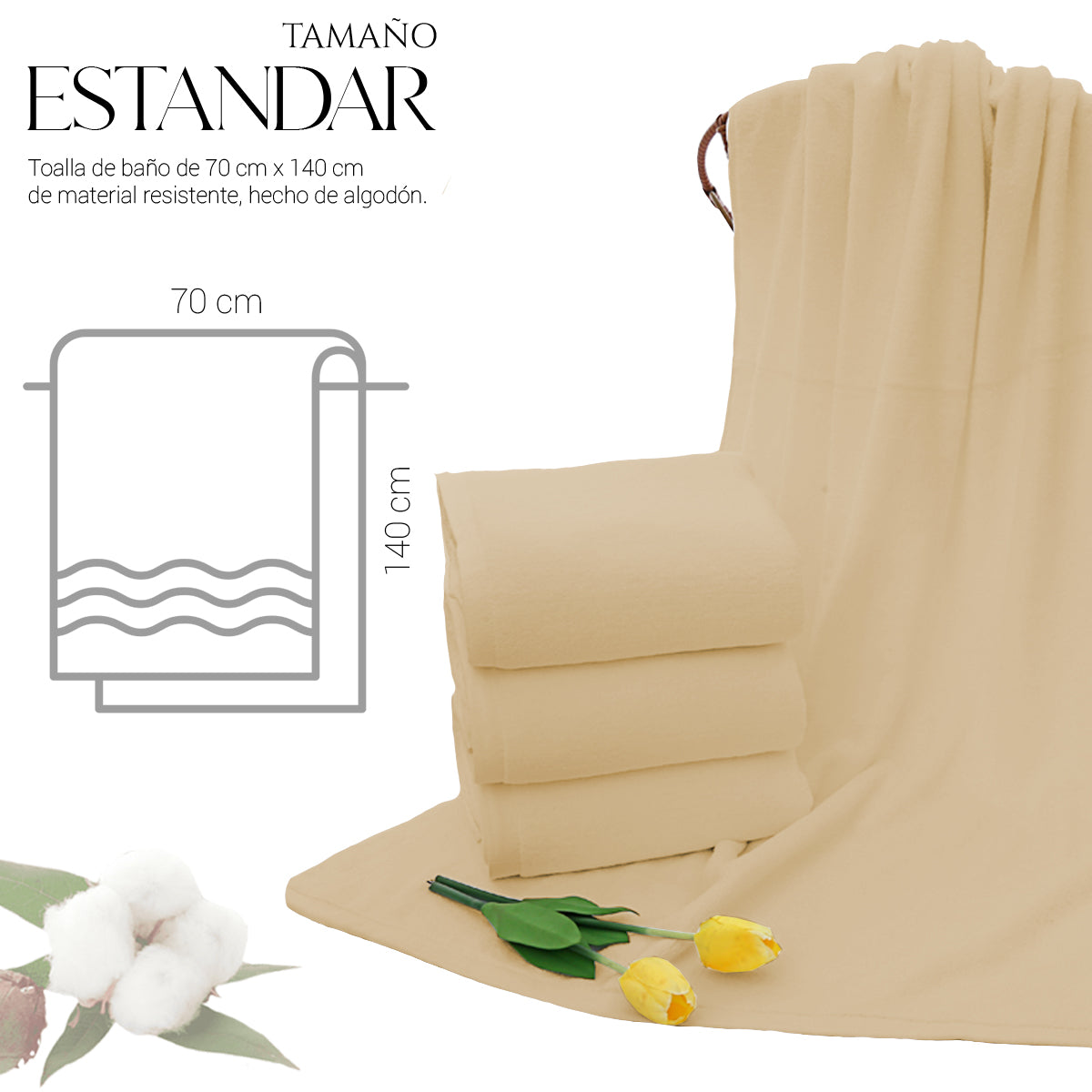 Toalla De Baño Grande Completo 100% Algodón Suave MAYOREO