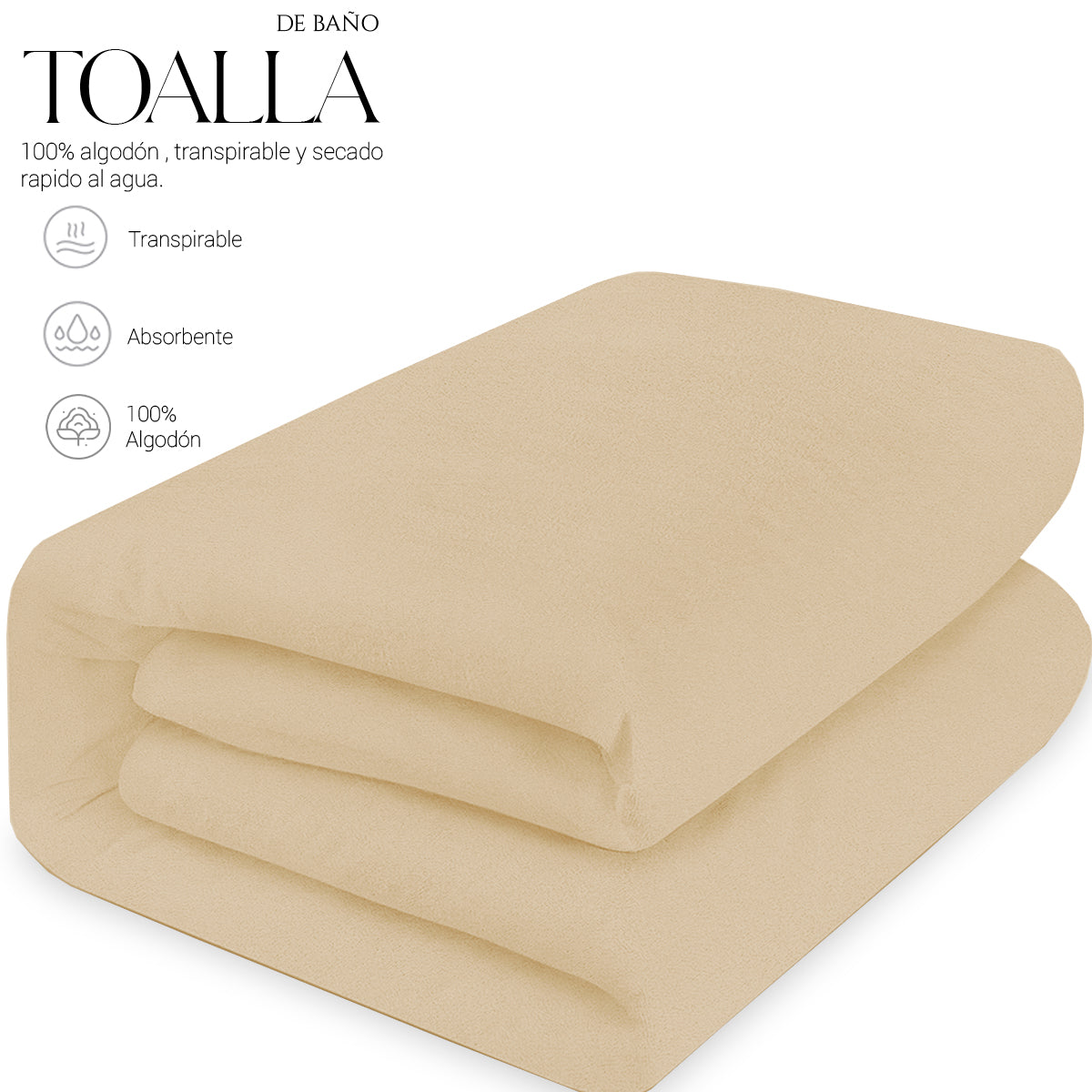 Toalla De Baño Grande Completo 100% Algodón Suave