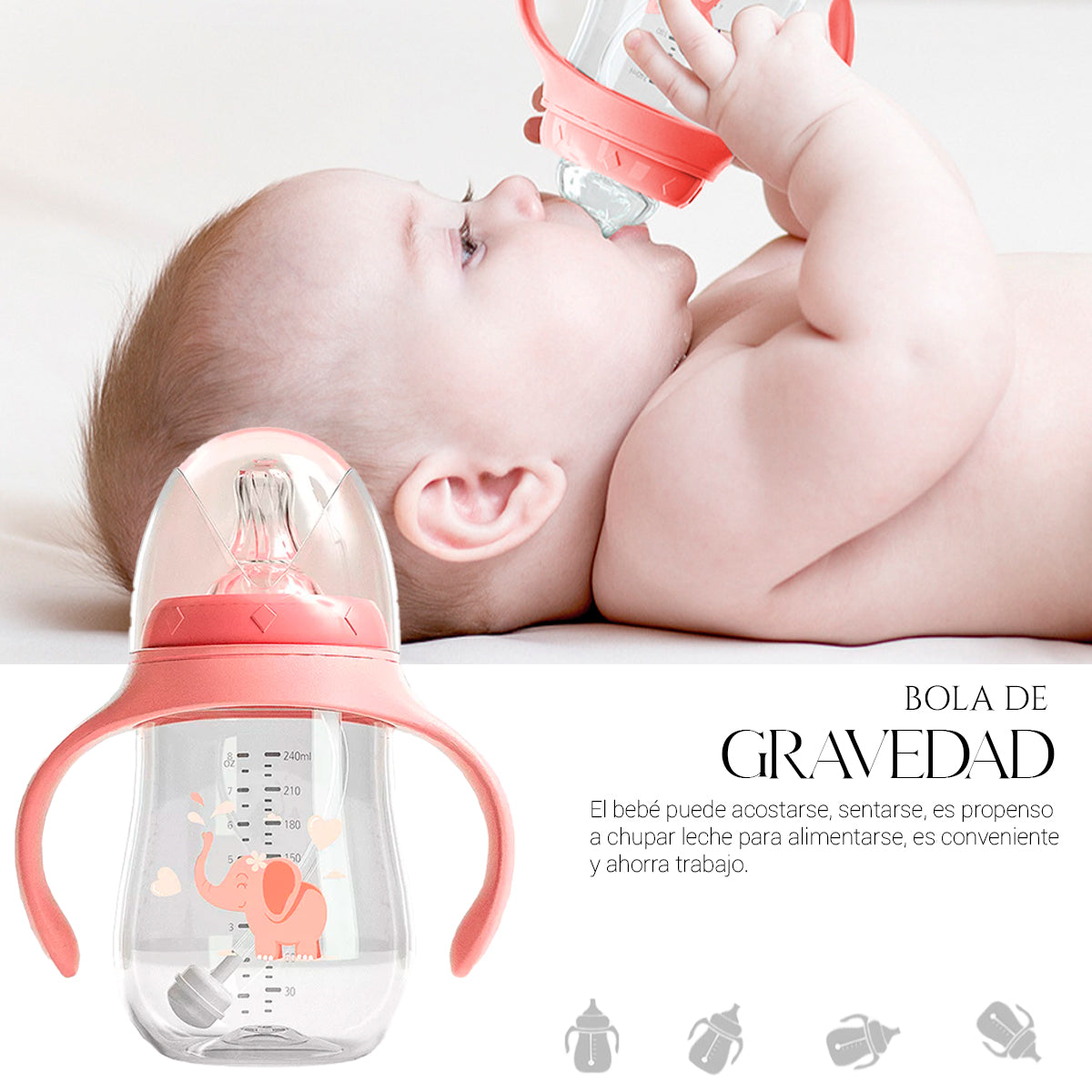 Kit 2 Biberones Multiusos Antiderrame Bebe Mamila