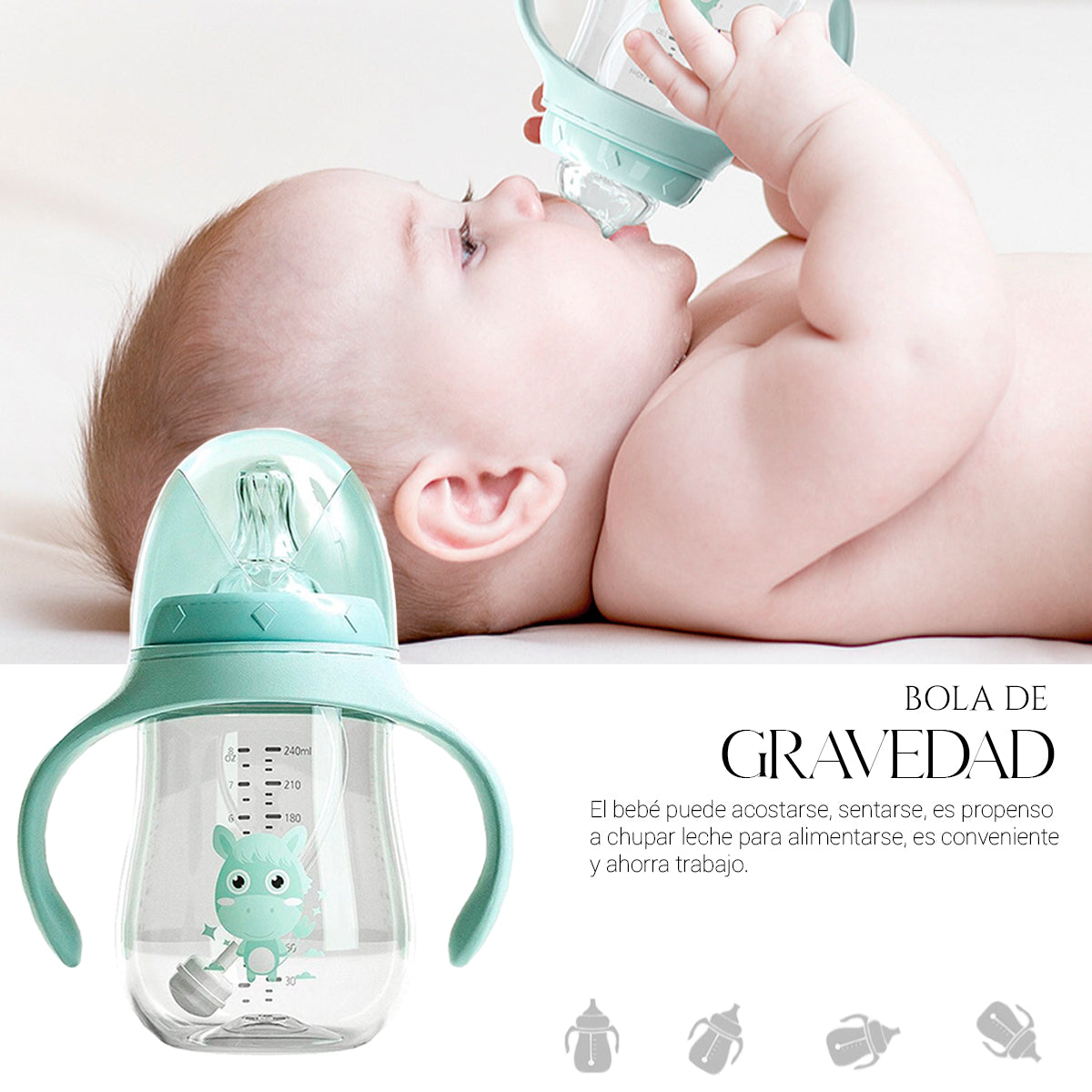 Kit 2 Biberones Multiusos Antiderrame Bebe Mamila