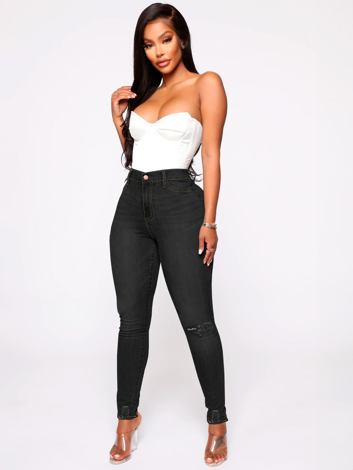 Jeans de Mujer Corte Colombiano Push Up Levanta Pompa de Corte Skinny