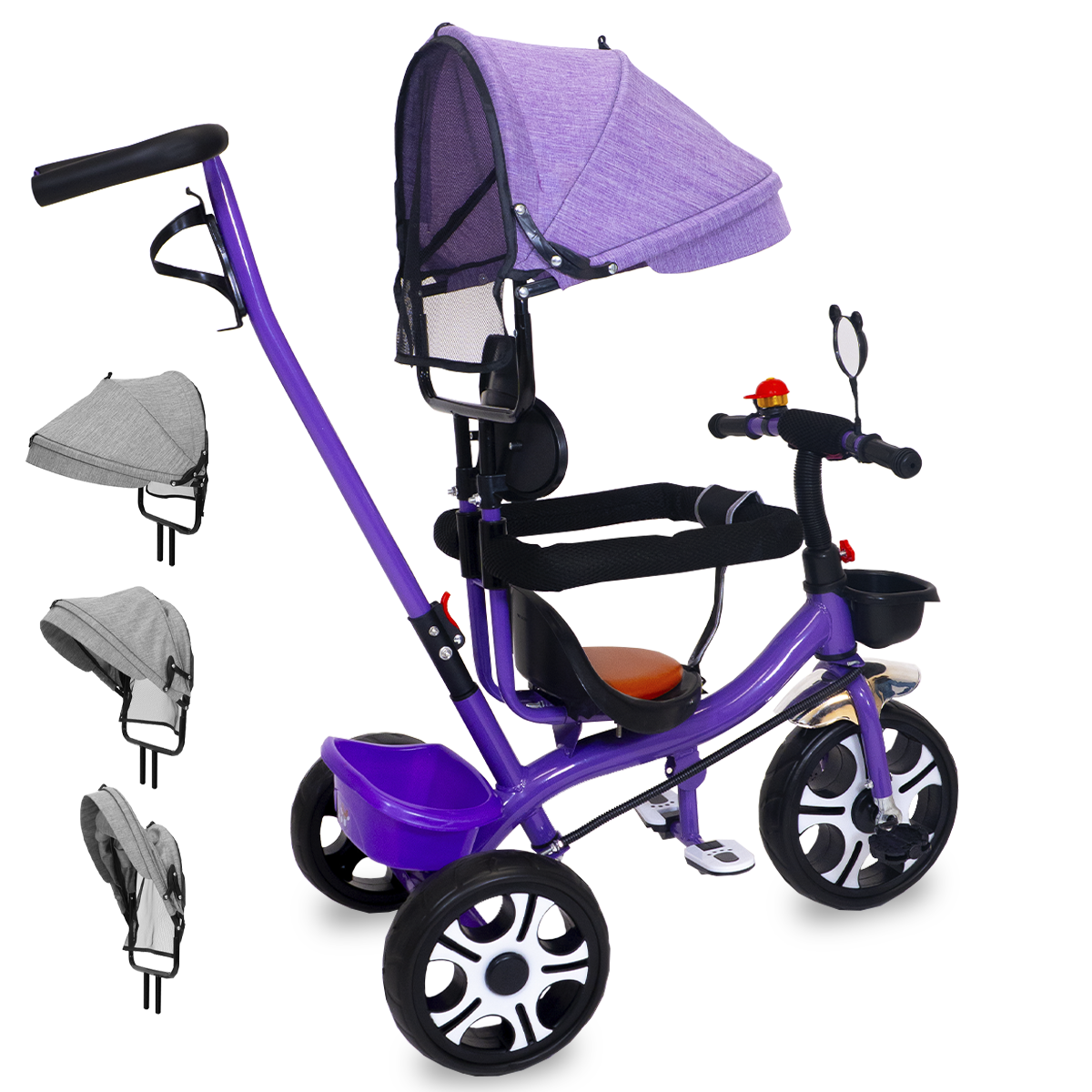 Triciclo Bicicleta Infantil Carriola Bebe Paseo Con Cajuela