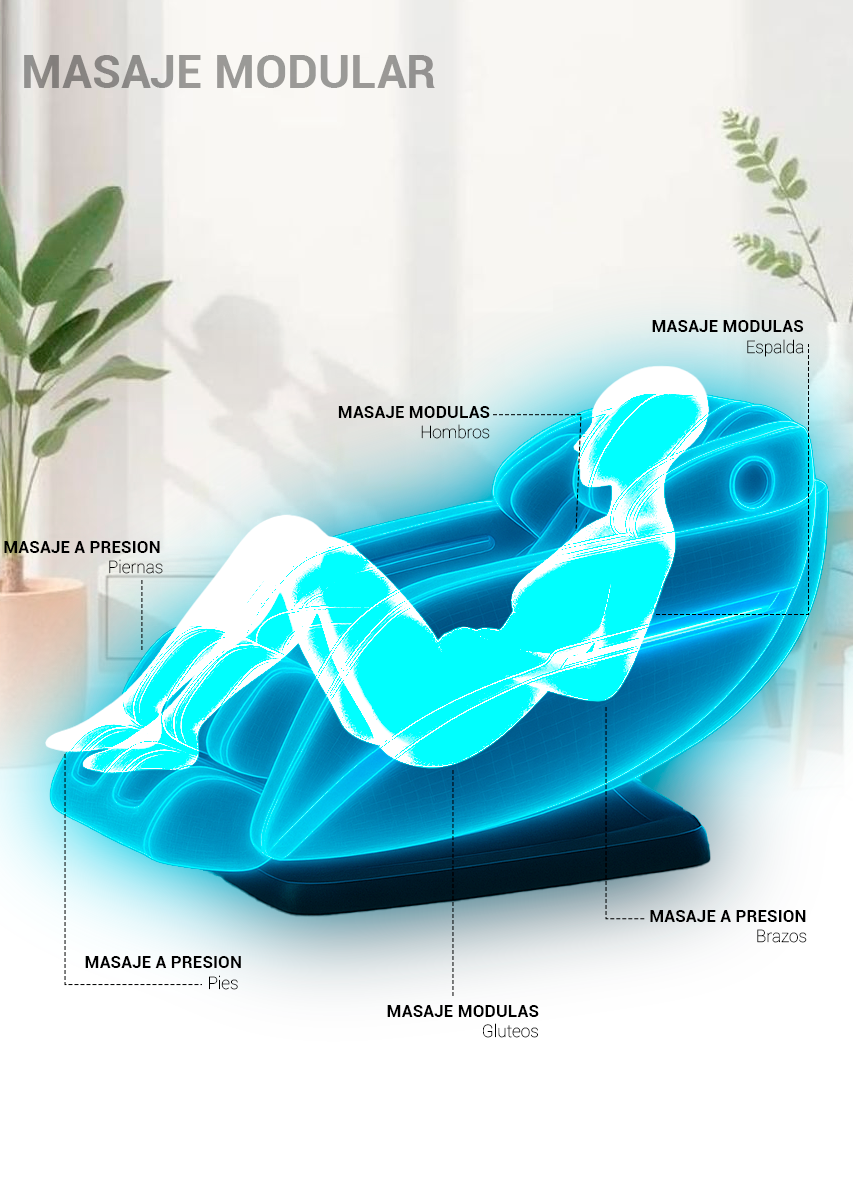 Sillon Masajeador Premium Gravedad Cero Reclinable Vibracion
