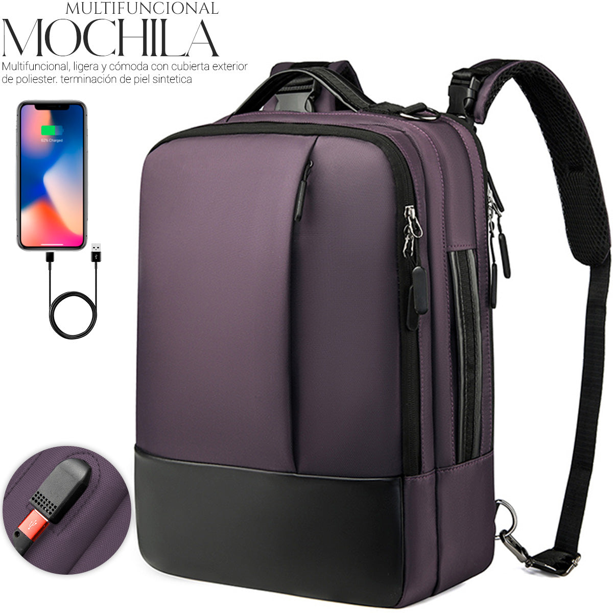 Mochila Backpack Con Puerto Usb