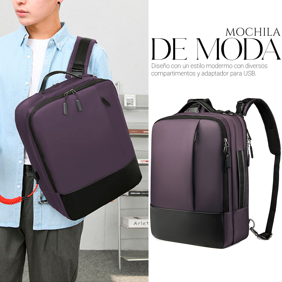 Mochila Backpack Con Puerto Usb