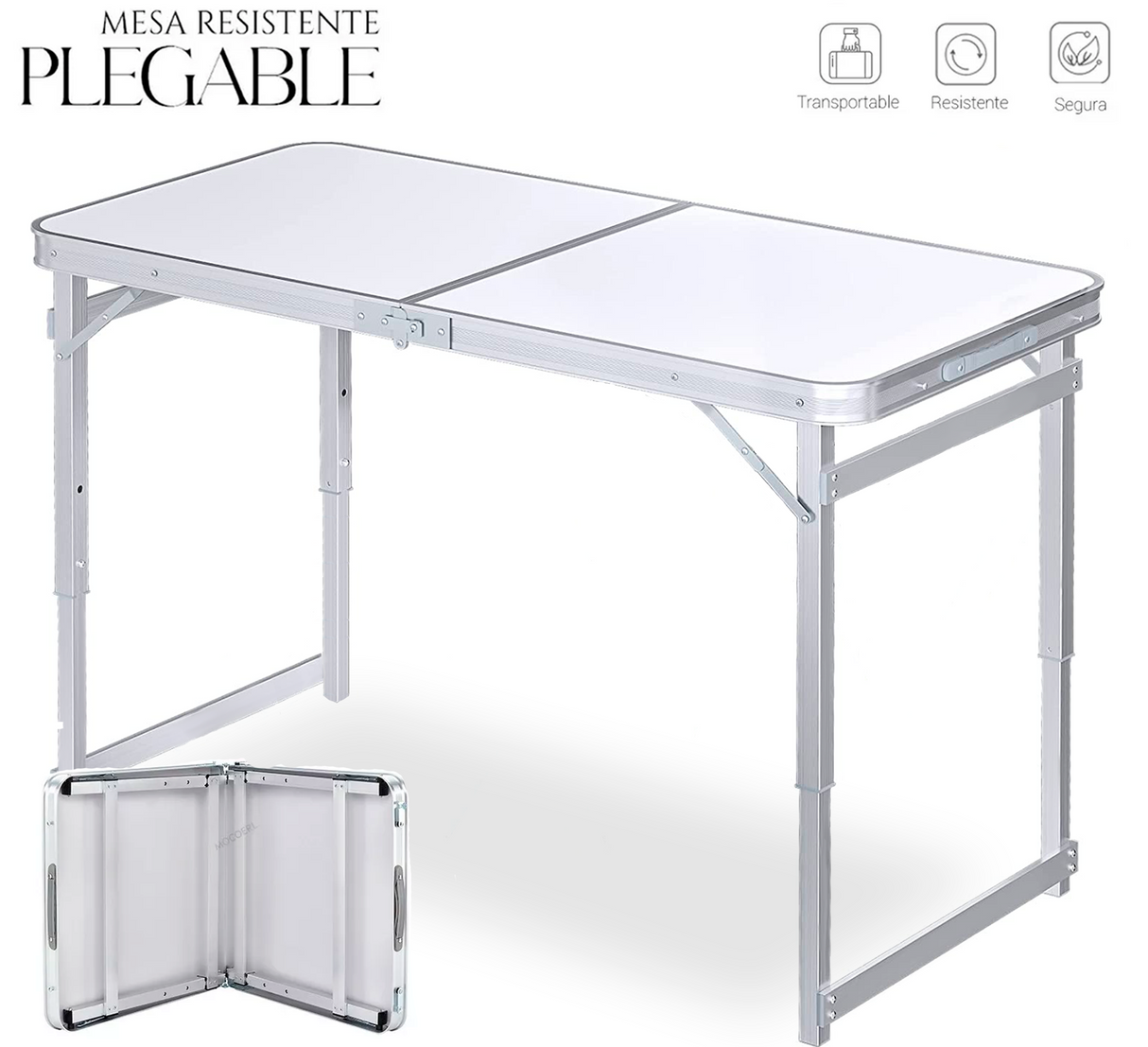 Mesa Plegable Tipo Portafolio 1.20m Resistente Exterior