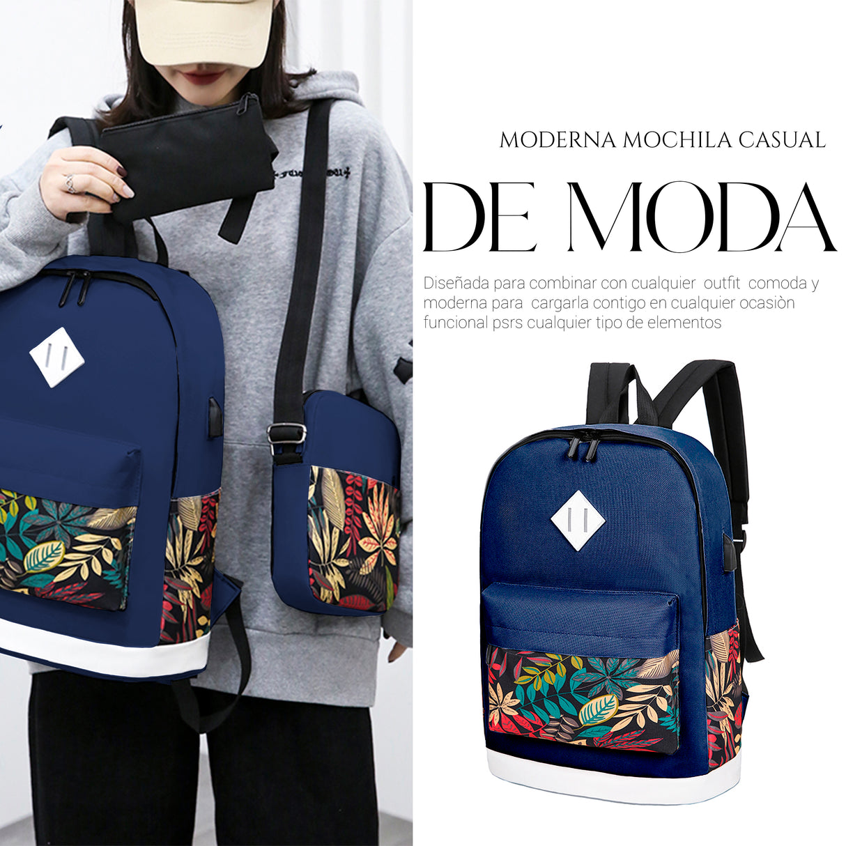 Set Mochila Backpack (3pzas)