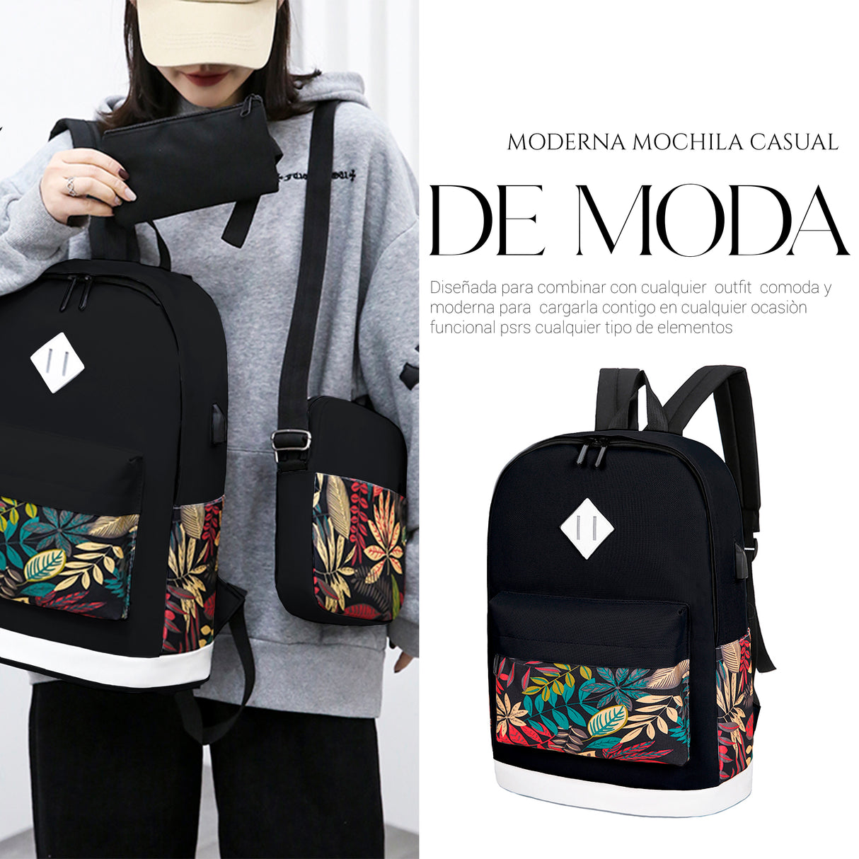 Set Mochila Backpack (3pzas)