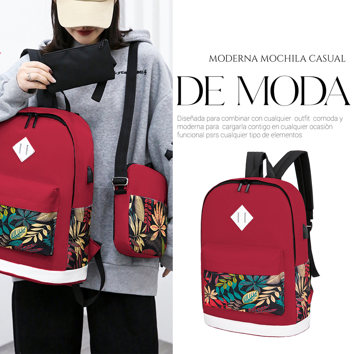 Set Mochila Backpack (3pzas)