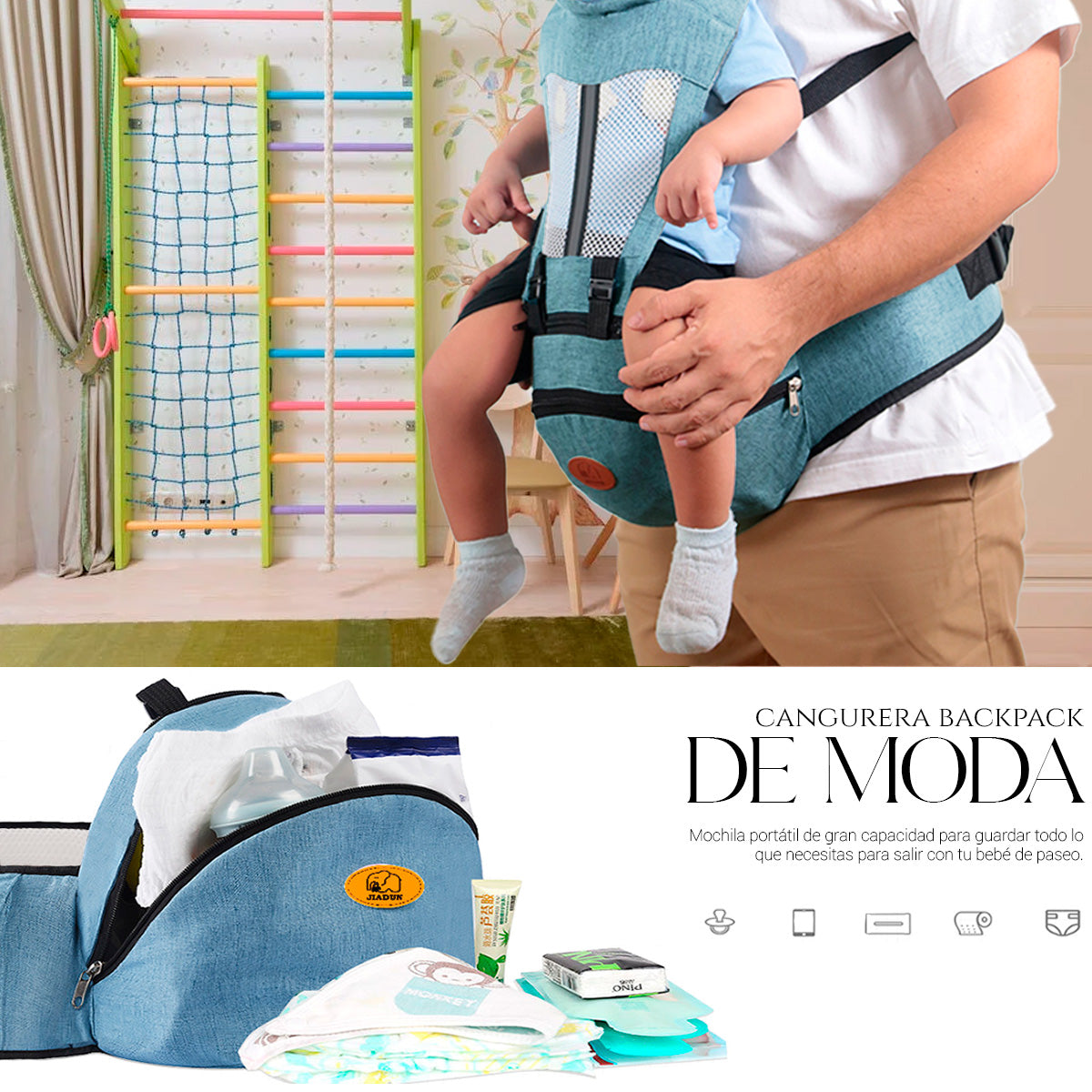 Mochila Cangurera Portabebés Ergonimica De 0-36 Meses