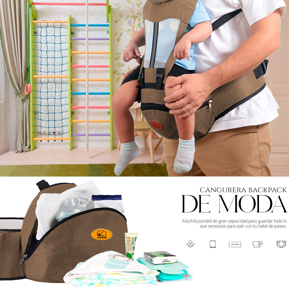 Mochila Cangurera Portabebés Ergonimica De 0-36 Meses