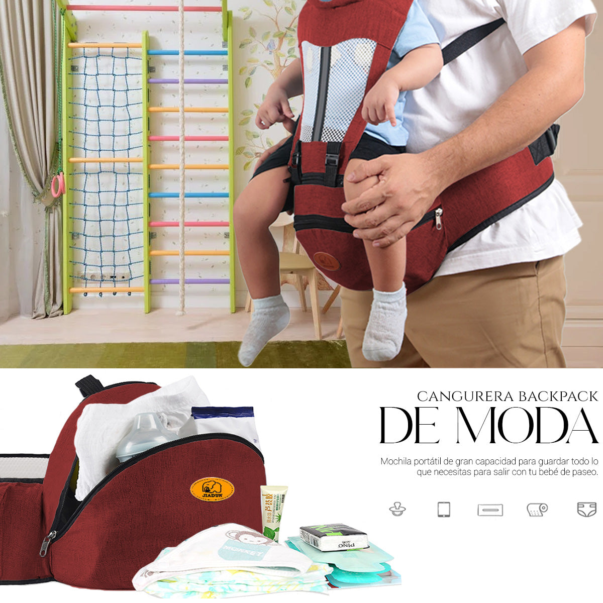 Mochila Cangurera Portabebés Ergonimica De 0-36 Meses