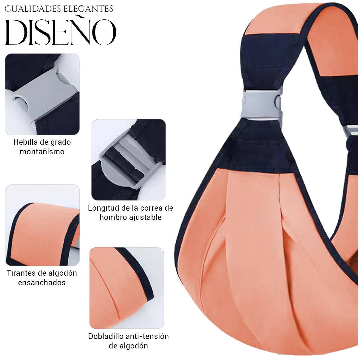 Mochila Cangurera Portabebés Morral Ergonómica Suave 03 - 36