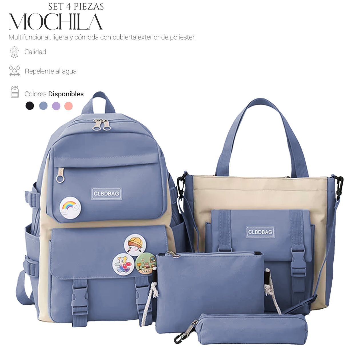 Set Mochila Escolar (4pzas)
