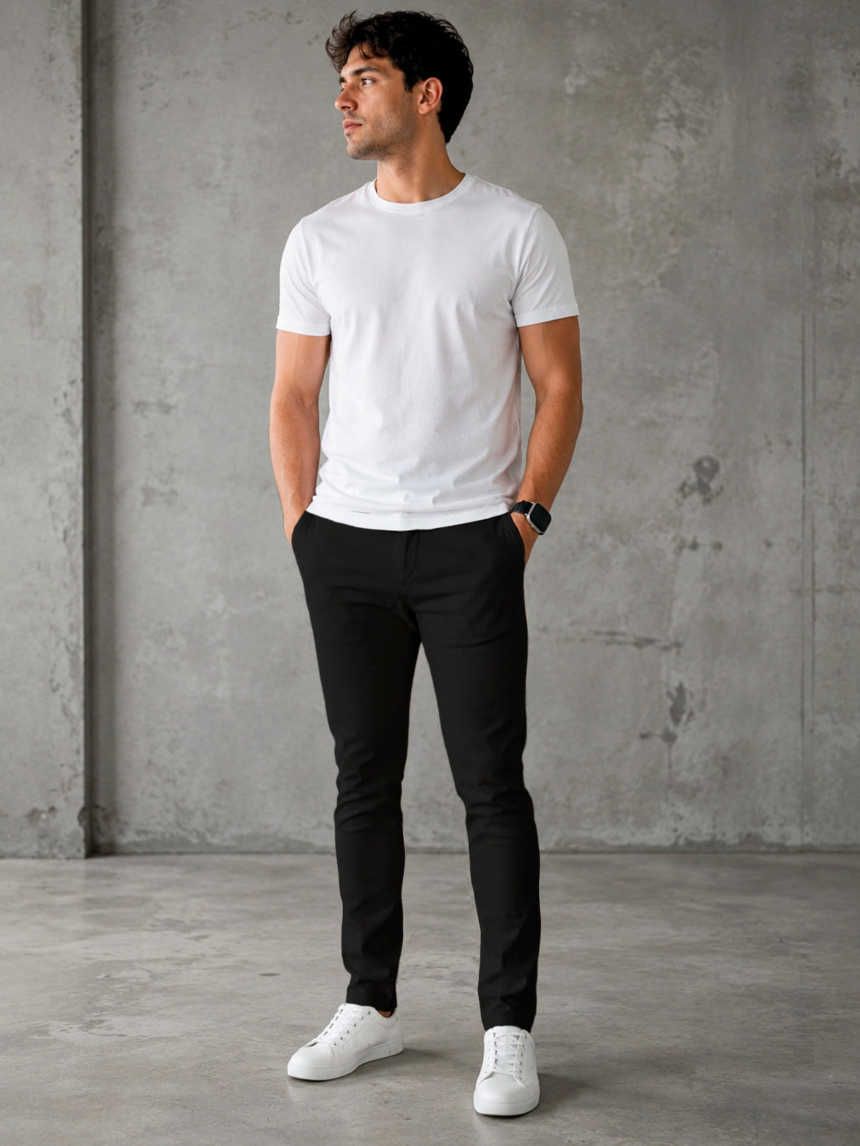 Pantalón De Vestir Casual Hombre Skinny Slim Fit Gabardina