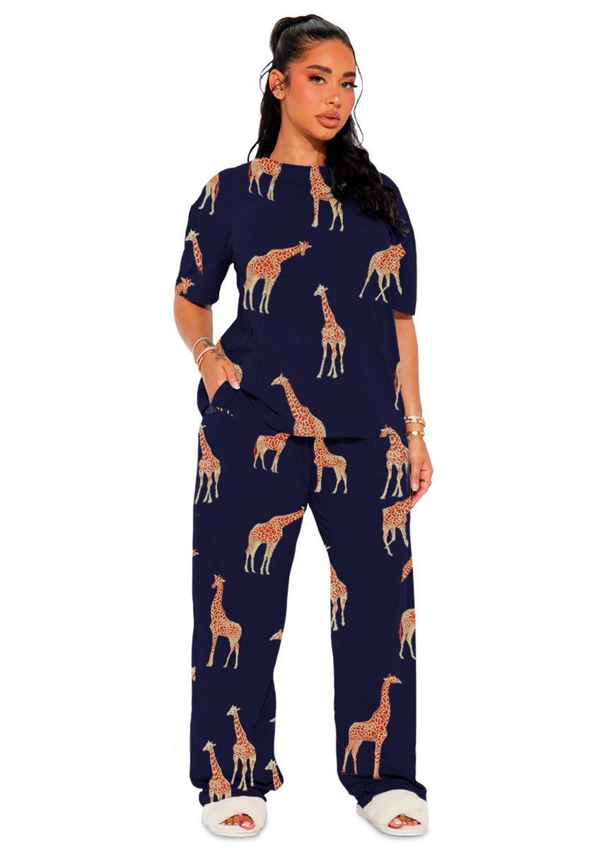 Set de Pijama para Mujer Conjunto Elegante Camisa Pantalon Suave para Descanso