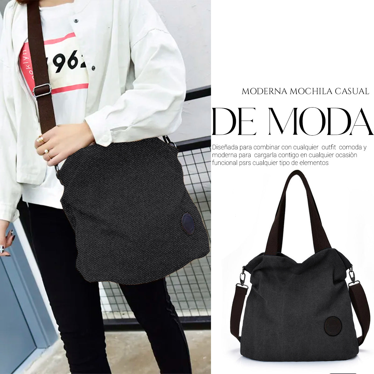 Bolso Tote Multifuncional Para Mujer Estilo Urbano De Moda