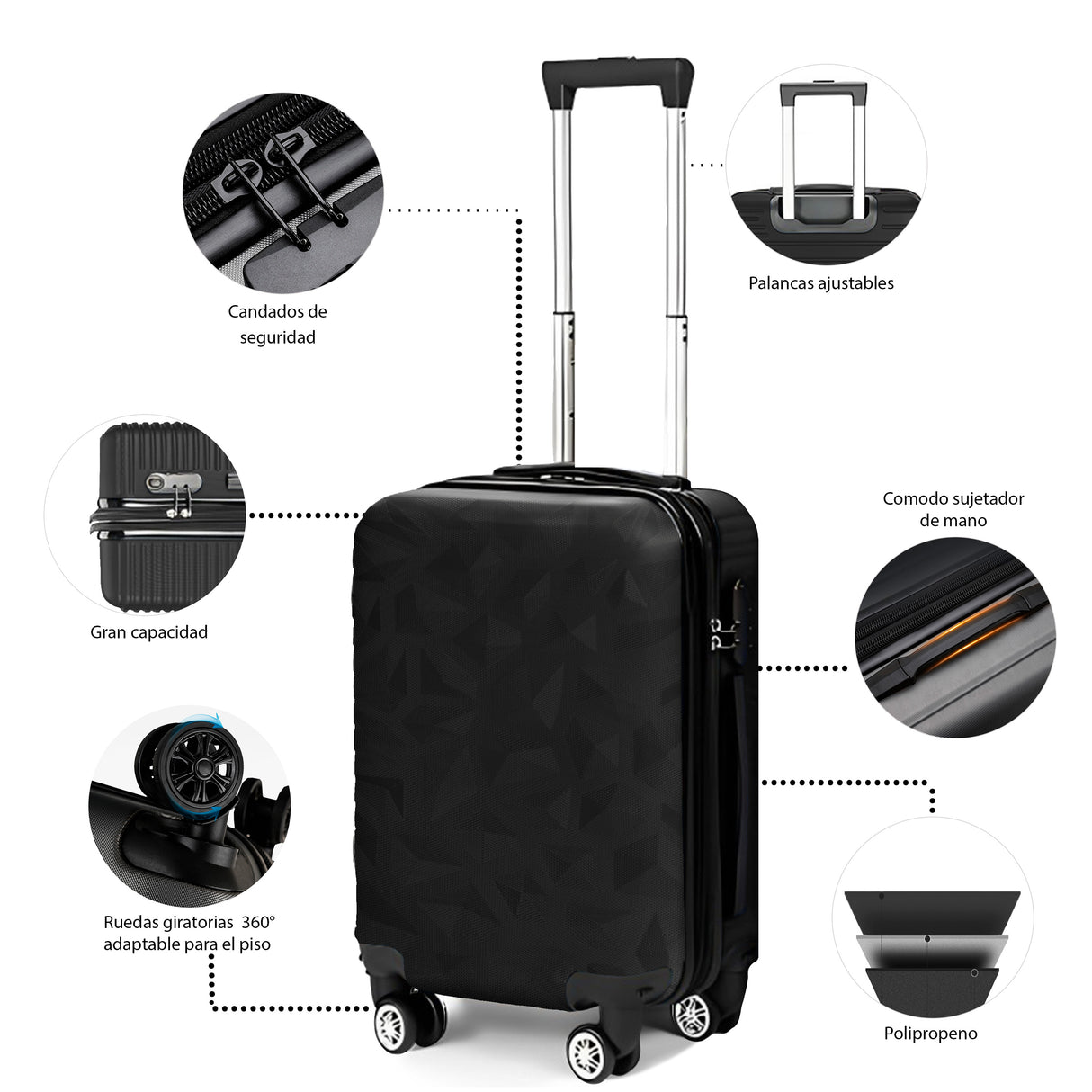 Maleta De Viaje De Mano A Bordo 20 Con Candado De Seguridad