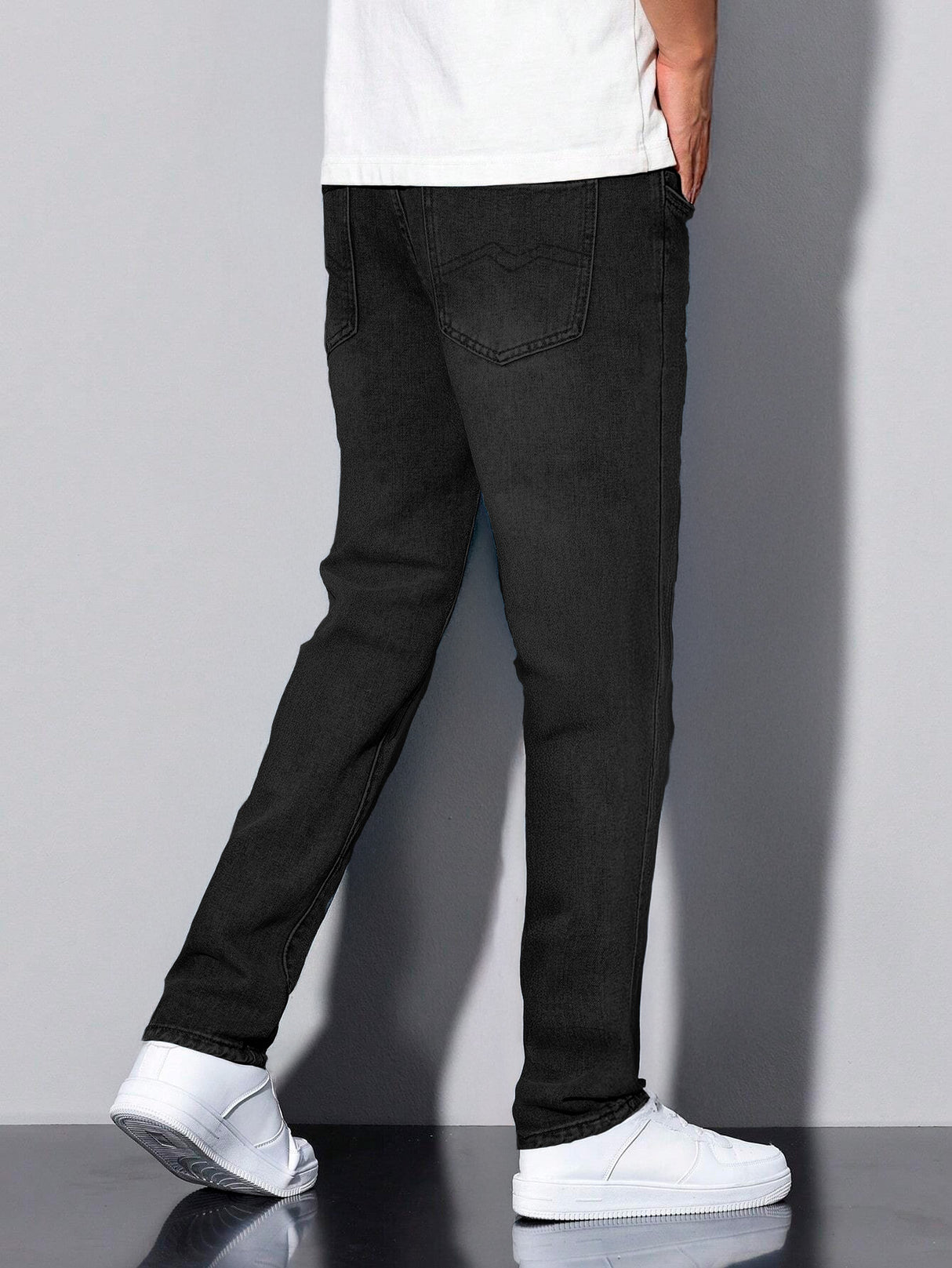 Jeans Clasico Para hombre Pantalon de Mezclilla Corte Regular Recto Slim