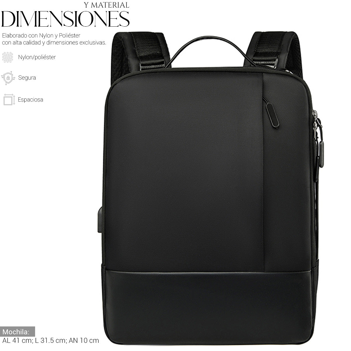 Mochila Backpack Con Puerto Usb