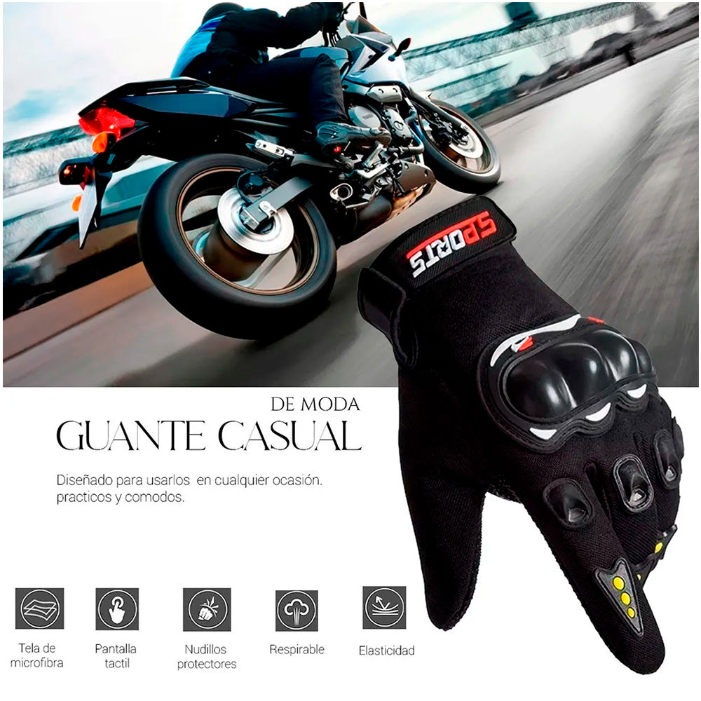 Guantes Con Proteccion Motociclista Anti Derrape Táctil