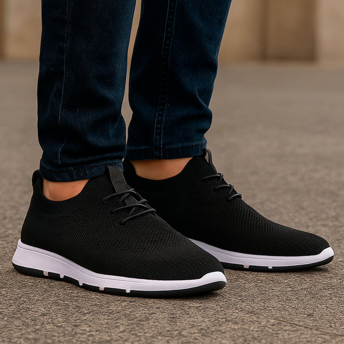 Tenis para hombre casuales con un diseño de tela para correr con punta con agujeta clásica, suela antideslizante Zapatilla para hombre cómodo transpirable ideal para el uso diario