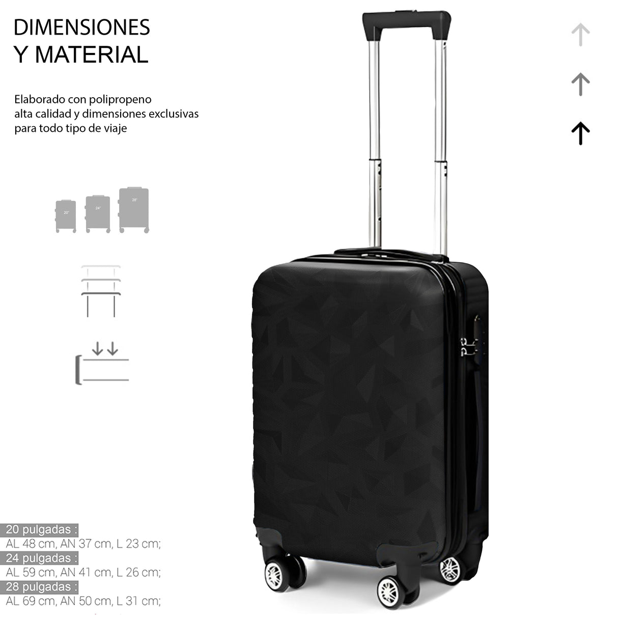 Maleta De Viaje De Mano A Bordo 20 Con Candado De Seguridad