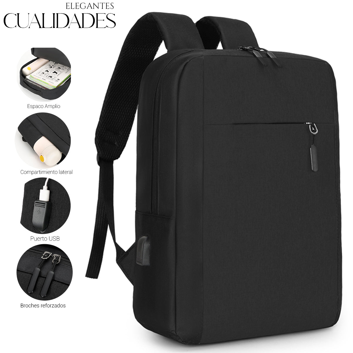Mochila Backpack Impermeable Set De 3pzs Con Riñonera Y Puerto Usb